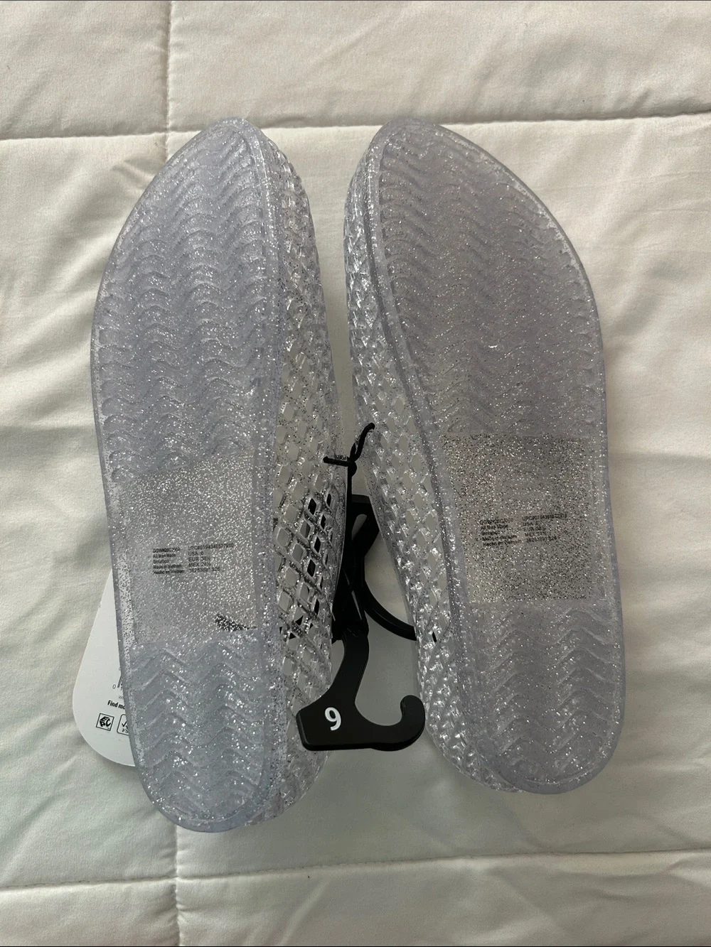 wonder nation Clear Silver Sparkle Jelly Flats